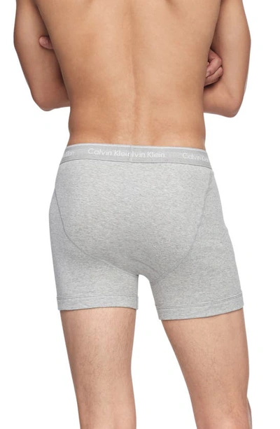 Shop Calvin Klein Classics 3-pack Cotton Boxer Briefs In Heather Grey