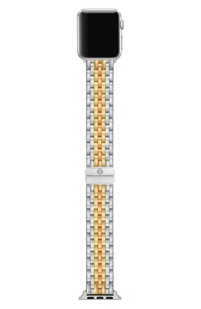 Shop Michele Stainless Steel 20mm Apple Watch® Bracelet Watchband In Tri-tone