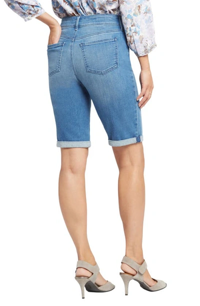 Shop Nydj Briella Roll Cuff Denim Bermuda Shorts In Stargazer