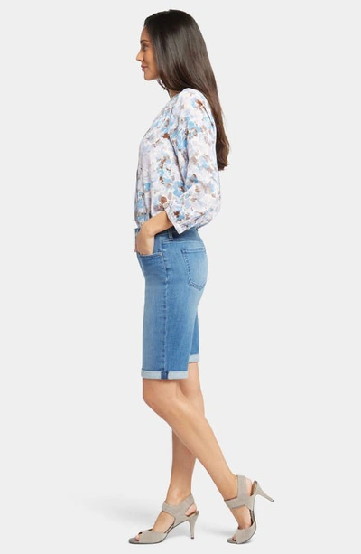 Shop Nydj Briella Roll Cuff Denim Bermuda Shorts In Stargazer