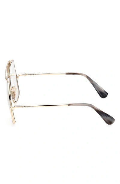 Shop Max Mara 64mm Geometric Sunglasses In Gold / Smoke