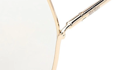 Shop Max Mara 64mm Geometric Sunglasses In Gold / Smoke