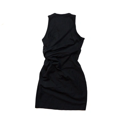 Shop Alexander Wang T Alexander Wang.t Heavy Soft Jersey Fitted Tank Dress With Twist Detail Black In Xs