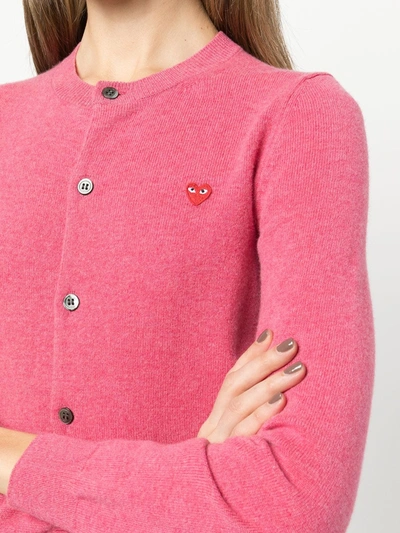 Shop Comme Des Garçons Play Comme Des Garcons Play Women Small Heart Cardigan In 4 Pink