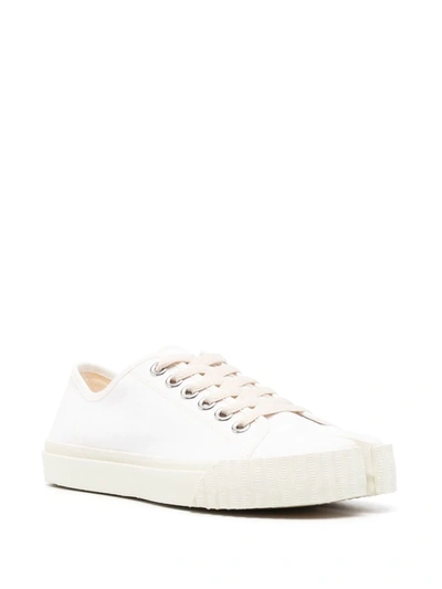 Shop Maison Margiela Women Low Top Tabi Sneakers In T1003 White
