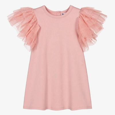 Shop The Tiny Universe Girls Pink Cotton Ruffle Dress