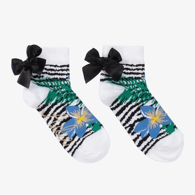 Shop A Dee Girls Black & White Ankle Socks