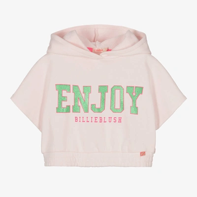 Shop Billieblush Girls Pink Cotton Hooded Sweatshirt