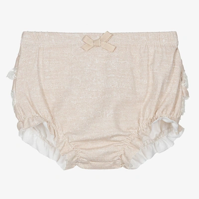 Shop Mayoral Baby Girls Beige Frilly Pants
