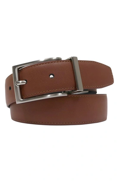 Shop Boconi Reversible Leather Belt In Cog/ Black