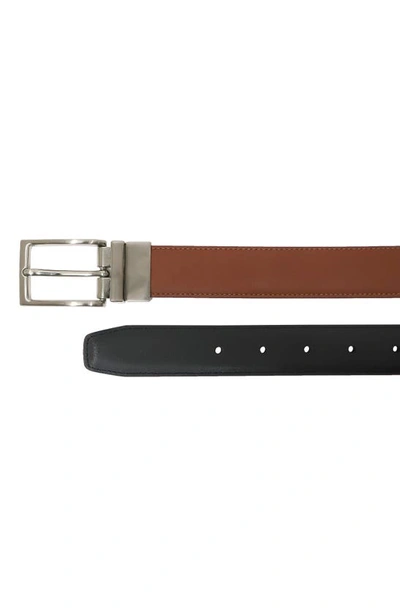 Shop Boconi Reversible Leather Belt In Cog/ Black