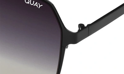 Shop Quay Backstage Pass 52mm Aviator Sunglasses In Black/ Fade Polarized