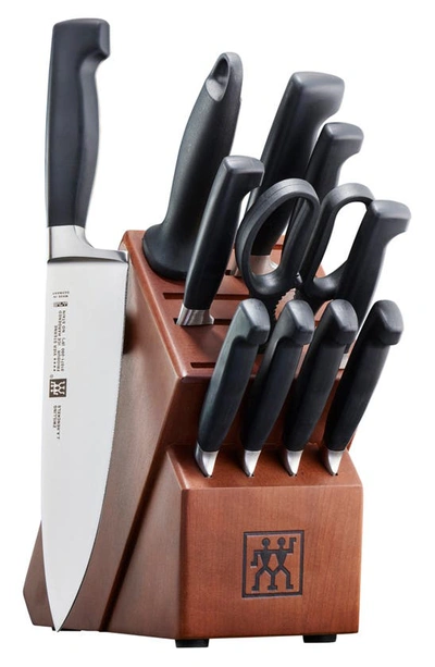Shop Zwilling Four Star 12-piece Knife Block Set In Stainless Steel