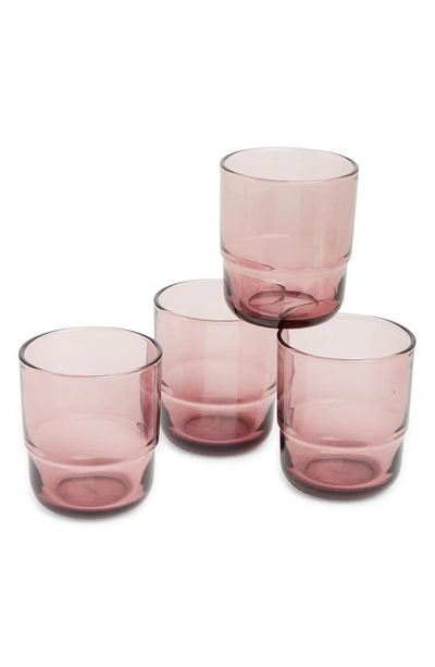 Shop Our Place Night & Day Set Of 4 Short Glasses In Rosa