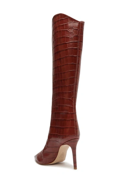 Schutz Maryana Pointed Toe Boot In Red Brown