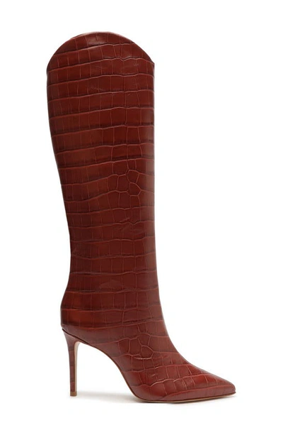 Schutz Maryana Pointed Toe Boot In Red Brown