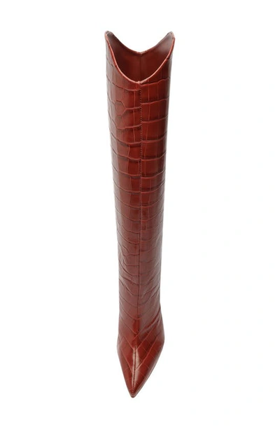 Schutz Maryana Pointed Toe Boot In Red Brown