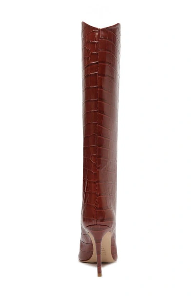 Schutz Maryana Pointed Toe Boot In Red Brown
