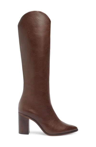 Shop Schutz Maryana Block Pointed Toe Knee High Boot In New Brown