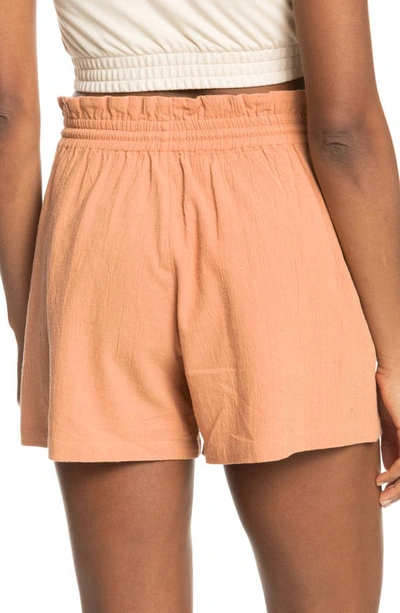 Roxy Sweet Souvenir Cotton Drawstring Shorts In Cork