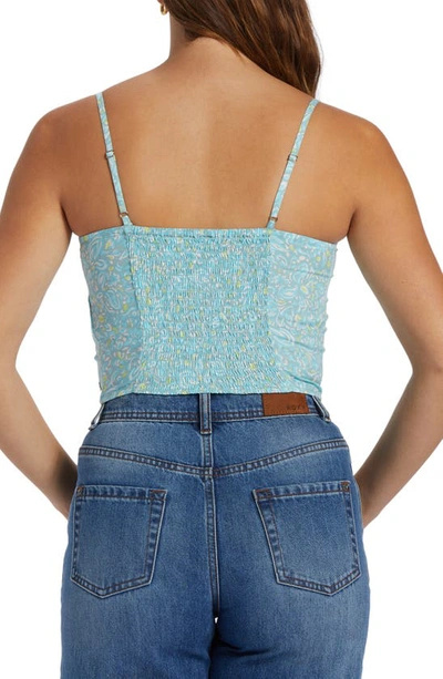 Roxy Vibrant Light Ruched Crop Tank In Tourmaline Pretty Pa