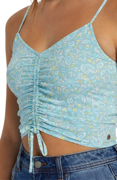 Roxy Vibrant Light Ruched Crop Tank In Tourmaline Pretty Pa