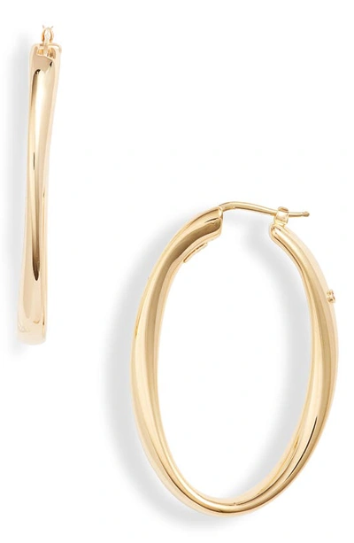 Shop Roberto Coin Oro Classic Hoop Earrings In Yellow Gold