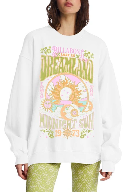 Shop Billabong Ride In Cotton Blend Graphic Sweatshirt In Salt Crystal 3