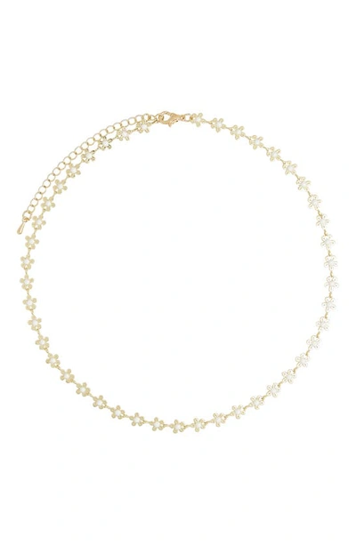 Shop Petit Moments Shyla Floral Necklace In Gold