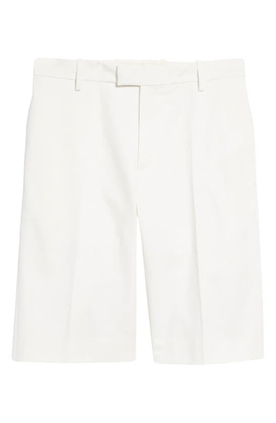Shop Alexander Mcqueen Tailored Cotton Canvas Shorts In White