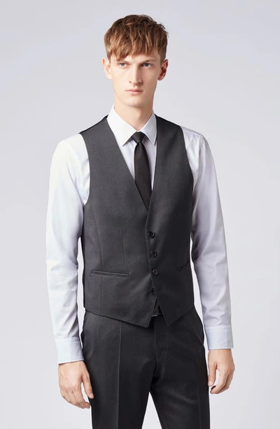 Shop Hugo Boss Wilson Cyl Slim Fit Vest In Dark Grey