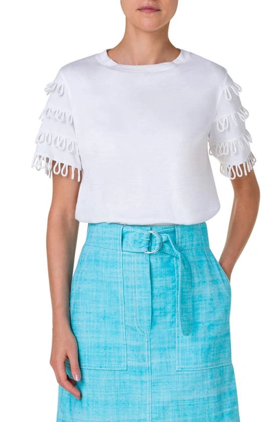 Shop Akris Punto Loop Sleeve Cotton Jersey T-shirt In Cream