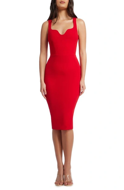 Dress The Population Sloane Sleeveless Sheath Dress In Rouge