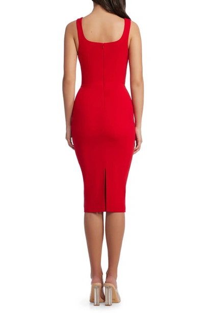 Dress The Population Sloane Sleeveless Sheath Dress In Rouge