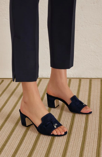 Shop Loro Piana Summer Charms Slide Sandal In W000 Blue Navy