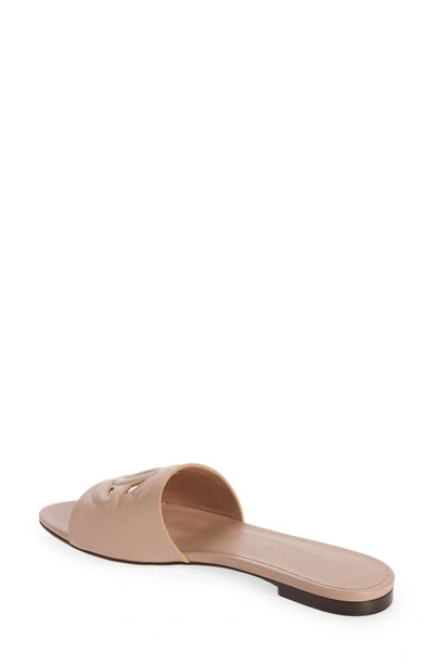 Shop Dolce & Gabbana Bianca Interlock Slide Sandal In Powder Pink