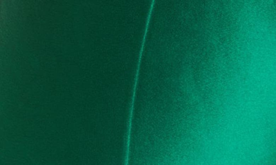 Shop Victoria Beckham Zip Detail Stretch Satin Straight Leg Pants In Emerald Green