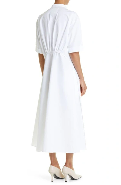 Shop Jil Sander A-line Poplin Midi Shirtdress In Optic White