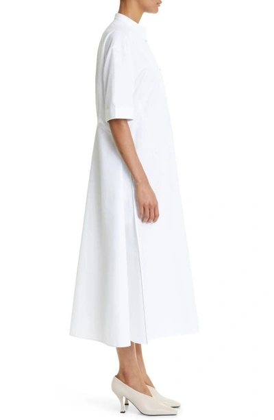 Shop Jil Sander A-line Poplin Midi Shirtdress In Optic White