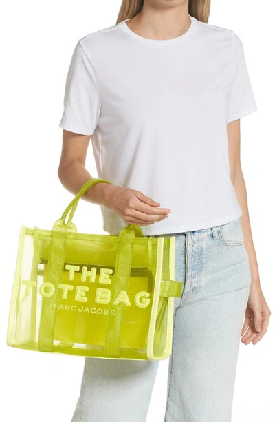 Shop Marc Jacobs The Medium Mesh Tote Bag In Bright Green