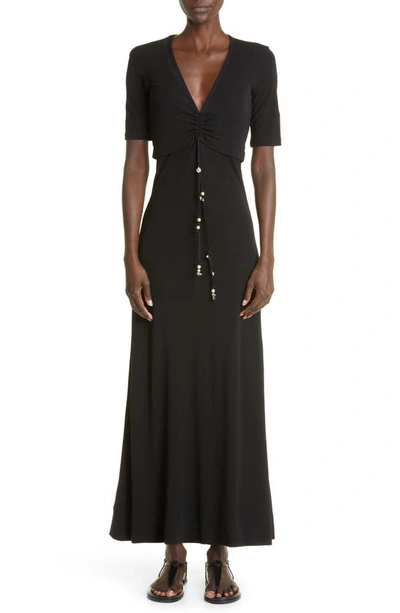 Shop Altuzarra Panya V-neck Dress In 000001 Black