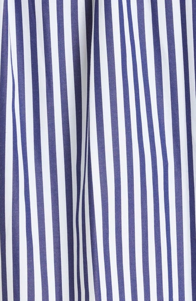 Shop Sacai Asymmetric Stripe Cotton Poplin Shirtdress In Navy Stripe