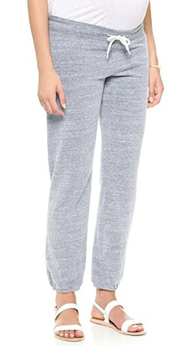 Shop Monrow Maternity Vintage Sweats In Dark Heather