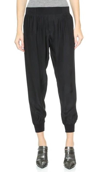 Shop Atm Anthony Thomas Melillo Silk Pull On Pants In Black