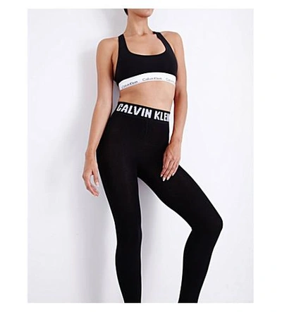 Shop Calvin Klein Women's 00 Black Retro Leggings