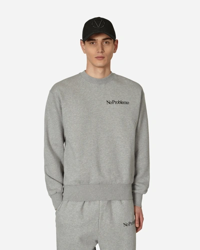 Shop Aries Mini Problemo Crewneck Sweatshirt In Grey