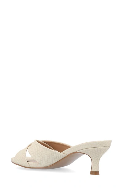 Journee Collection Berkly Snake-embossed Slide Sandal In Bone