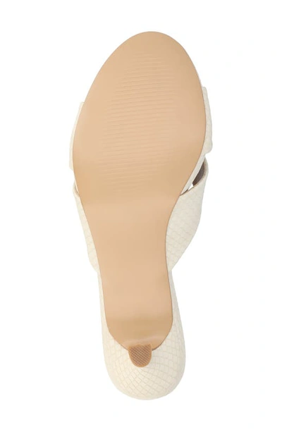 Journee Collection Berkly Snake-embossed Slide Sandal In Bone