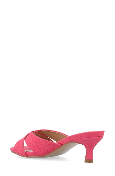Journee Collection Berkly Snake-embossed Slide Sandal In Pink