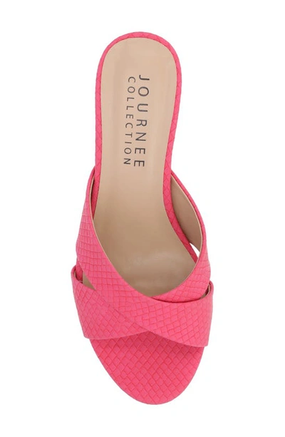 Journee Collection Berkly Snake-embossed Slide Sandal In Pink